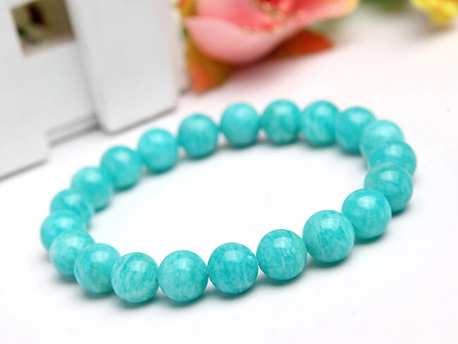 

9mm Genuine Mozambique Natural Green Amazonite Round Beads Jewelry Stretch Charm Women Lady Bracelets Free Shipping