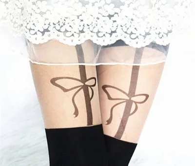 Мода Япония и Южная Корея весенние и осенние модели Примечание любовь татуировки «бабочка» колготки - Цвет: bow3
