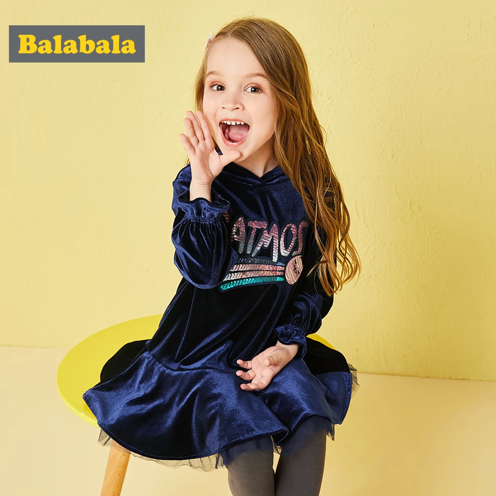 Balabala 2 пар/лот набор paillette с кружевными лоскутными бархатная толстовка с капюшоном и леггинсы, детские костюмы комплект осенняя одежда для детей для маленьких девочек-in Комплекты одежды from Мать и ребенок on AliExpress 
