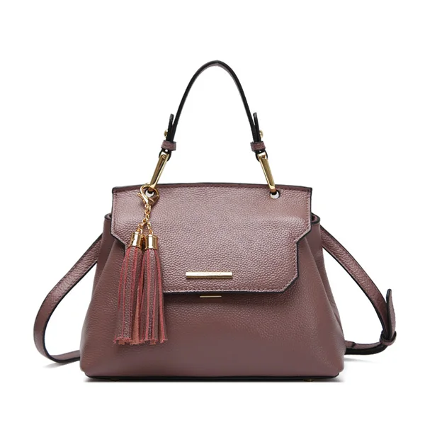 JIANXIU брендовая сумка из натуральной кожи, роскошные сумки, женская сумка, дизайнерская маленькая сумка-тоут с кисточкой, текстура личи, сумка через плечо - Цвет: Purple