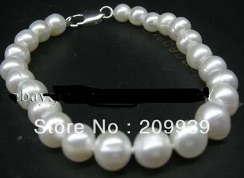 

huij 002186 wholesale 20 strands 7-8mm white freshwater pearl Bracelet