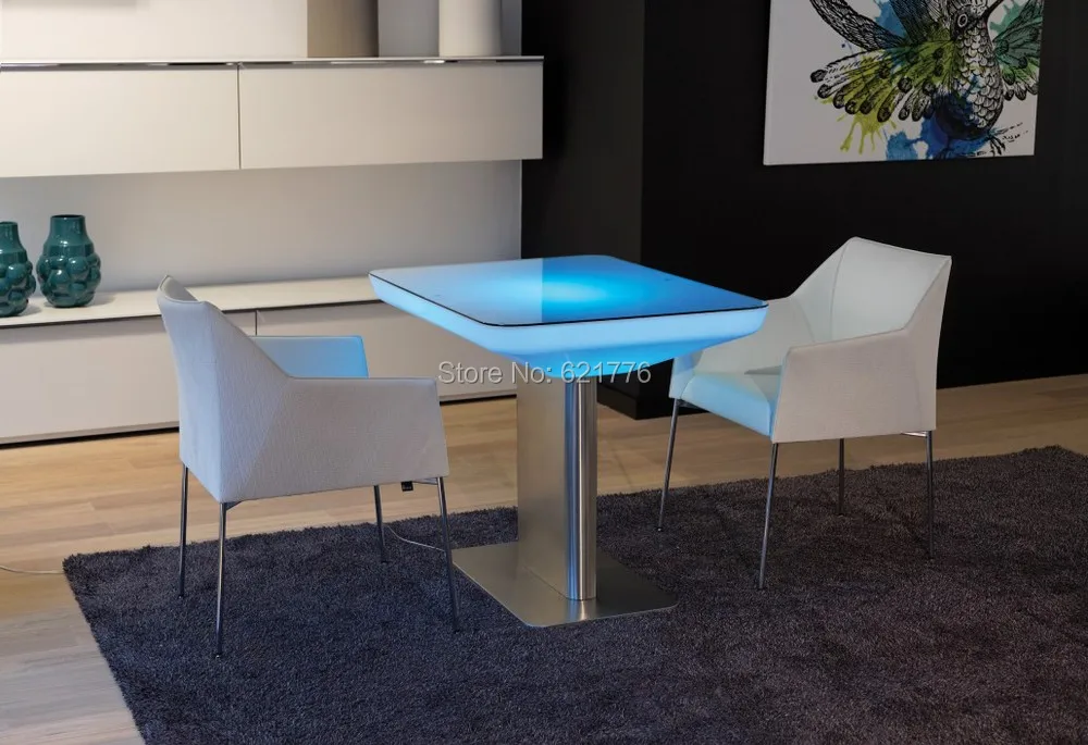 H100 светодиодный подсветкой мебель, обеденный стол для 4 человек, STUDIO светодиодный, светодиодный журнальный стол для бара, конференц-зал, гостиной или события