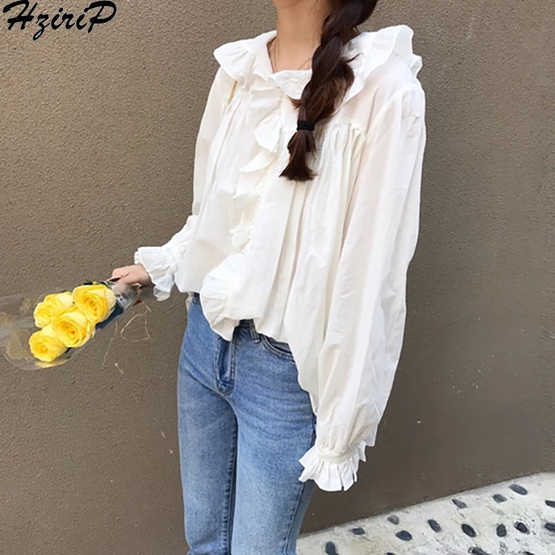 Hzirip Women Blouses New 2019 Spring Summer Fashion Long Sleeve Blouse Cardigan Shirt Tops Solid Shirts Clothing Blusas | Женская одежда