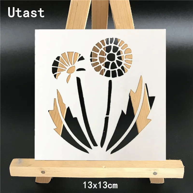Dandelion Flower DIY Plastic Layering Stencils Masking Spray Template For Wall Scrapbooking Painting Photo Album Paper Craft | Дом и сад