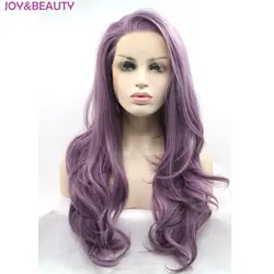 Радость и красоты волос Для женщин длинные волнистые Синтетические волосы на кружеве парик Синтетический фиолетовый микс термостойкие