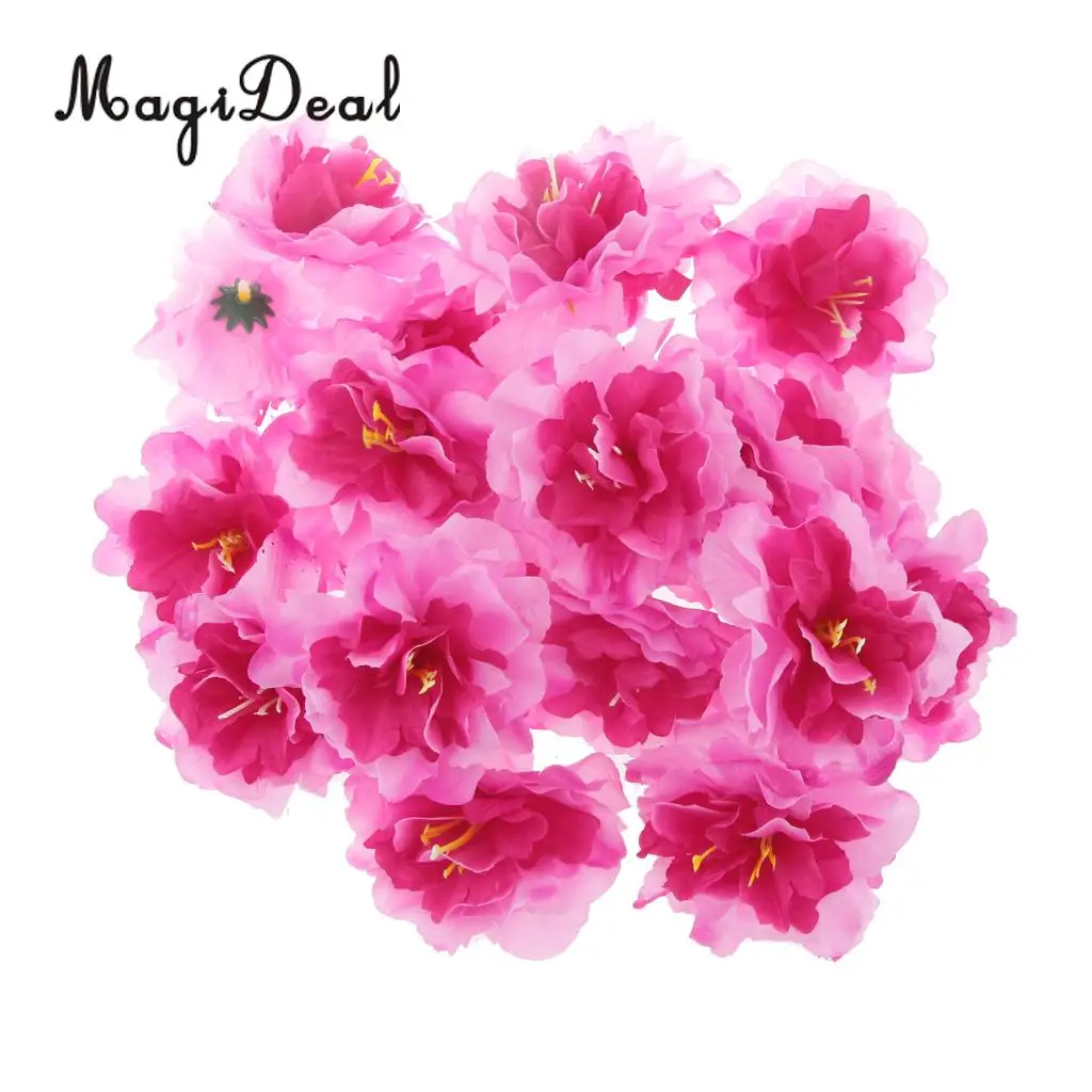 MagiDeal 20pcs Artificial Silk Flower Rose Peony Heads Rose Red Weeding Home Decor Silk Flower Head Artificial Decorations 8cm 