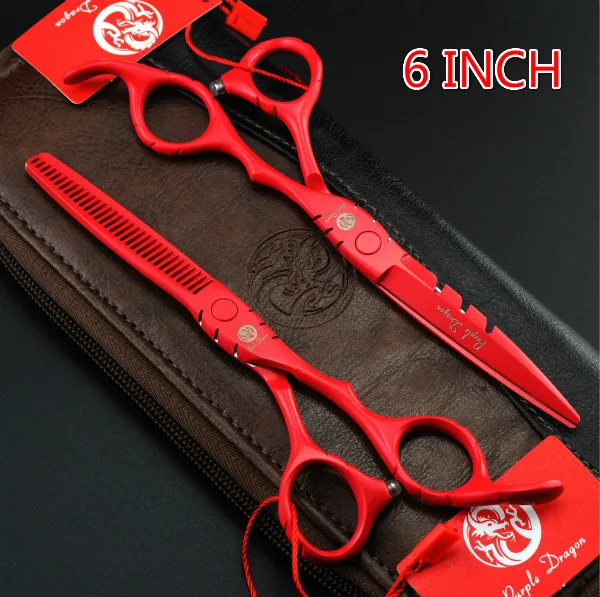 Высокое качество 5,5 или 6 дюймов фиолетовый дракон Профессиональные ножницы для волос набор, резка и истончение ножницы парикмахерские ножницы - Цвет: 2 pcs 6 inch