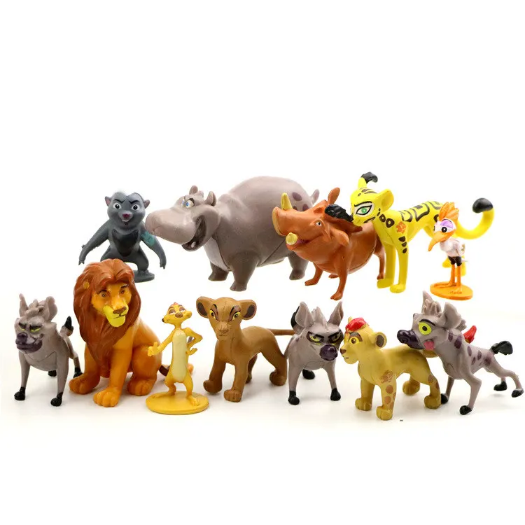 

[Funny] 12pcs/lot The Lion King Simba Mufasa Kiara Pumbaa Timon Rafiki Scar PVC Figures dolls Collectible model Toy kids gift