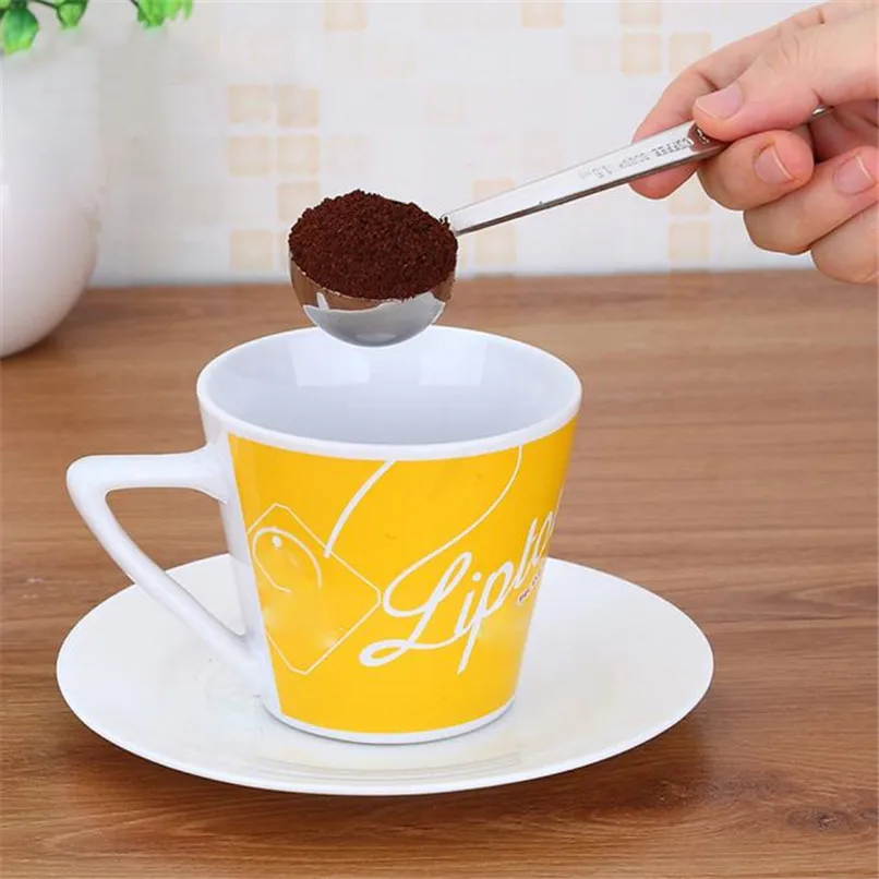 1PC Coffee Scoop Tablespoon exact 15ML Stainless Steel Measuring Coffee Spoon Long Handled Coffee Scoop coffee accessories D06 (8)