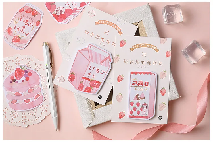 1 компл./лот блокноты для записей Липкие заметки розовые милые серии бумажный дневник в стиле Скрапбукинг наклейки офисные школьные
