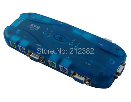 PS/2 KVM SWITCH 4 PORT AUTO 4Ports Plastic Box KVM Switch