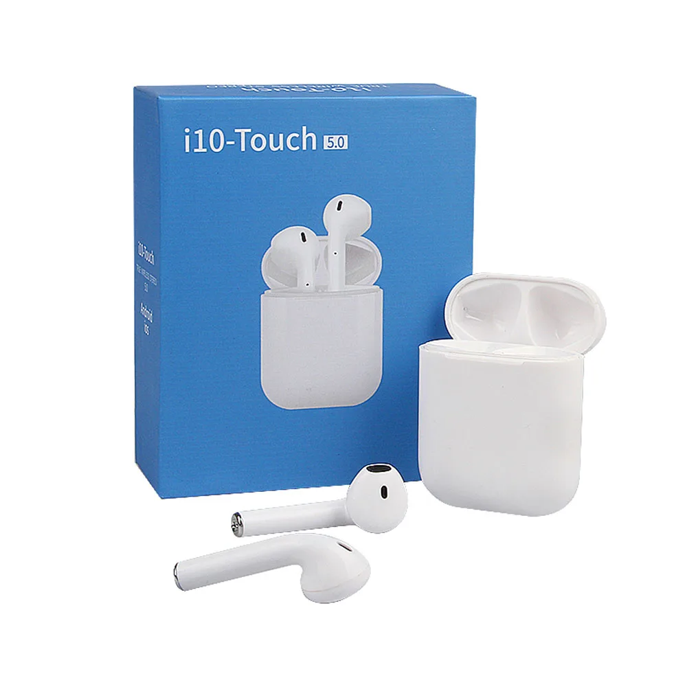 

New i10 TWS Touch Wireless Bluetooth 5.0 Earbuds i10-Touch Control Stereo Earphone Headset for iphone Samsung Huawei