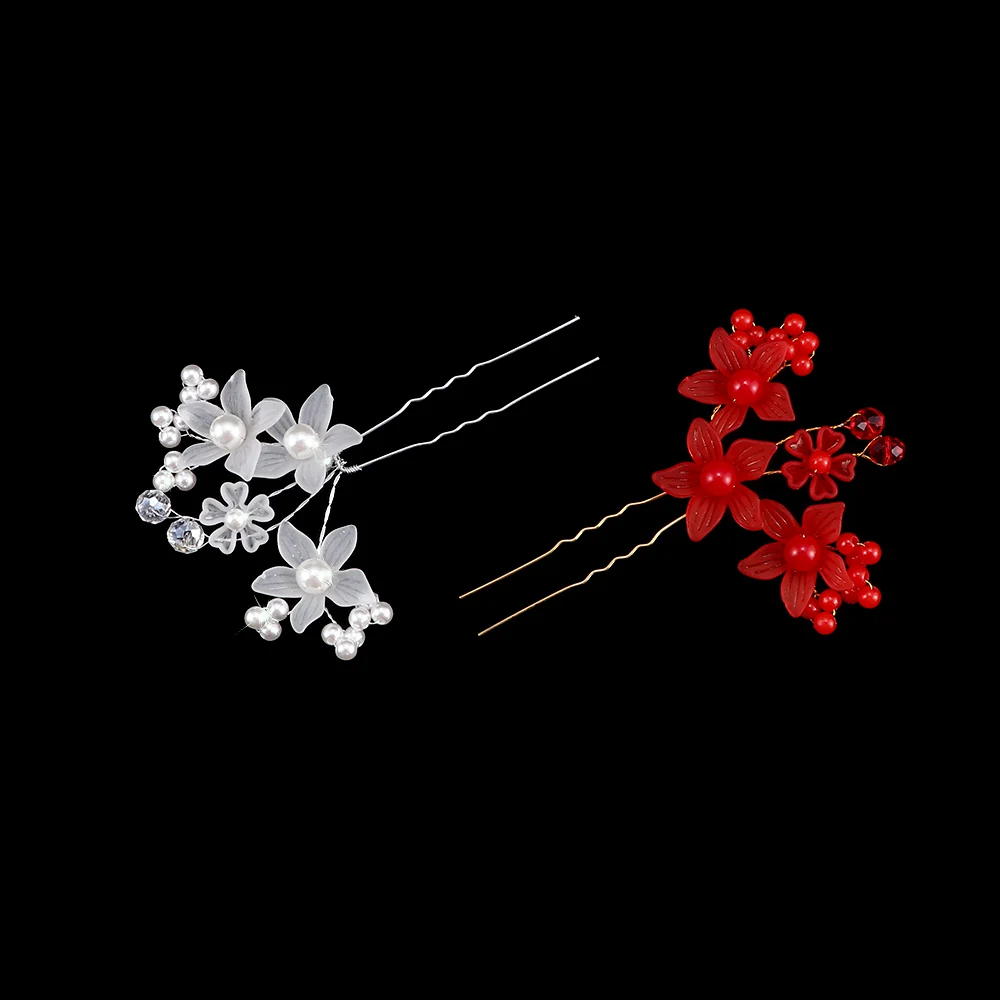 

Simulated Pearl Flower Hairpin Beautiful Festival Wedding Headdress Plait Hair Clip Vine Jewelry Accessories