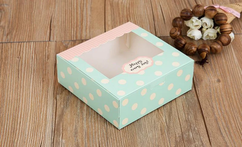 10 шт бумажная Подарочная коробка с окном, свадебная крафт-бумага, коробка для торта, упаковка для еды, коробка для конфет, печенья, кекса, рождественский подарок