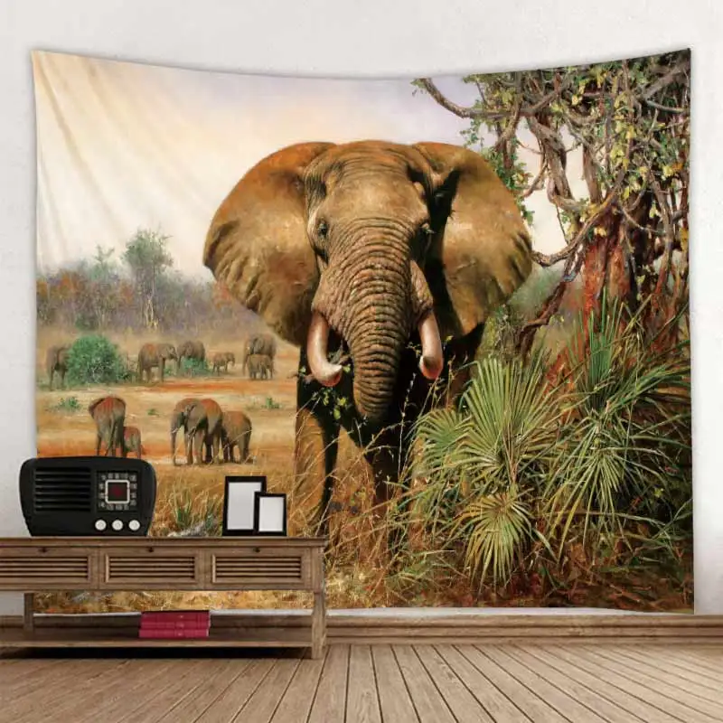 Forest Elephant Tapestry Indian Mandala Tapestry Wall Hanging Tapestries Boho Bedroom Wall Rug Couch Blanket 6 Size