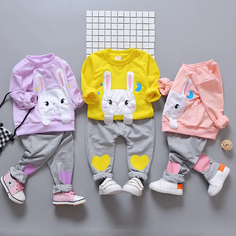 Baby Girls Clothing Set 2019 Winter Fashion Children Clothes Kids Toddler Sport Suit Cotton Tracksuit Clothes for 1 2 3 4 Years