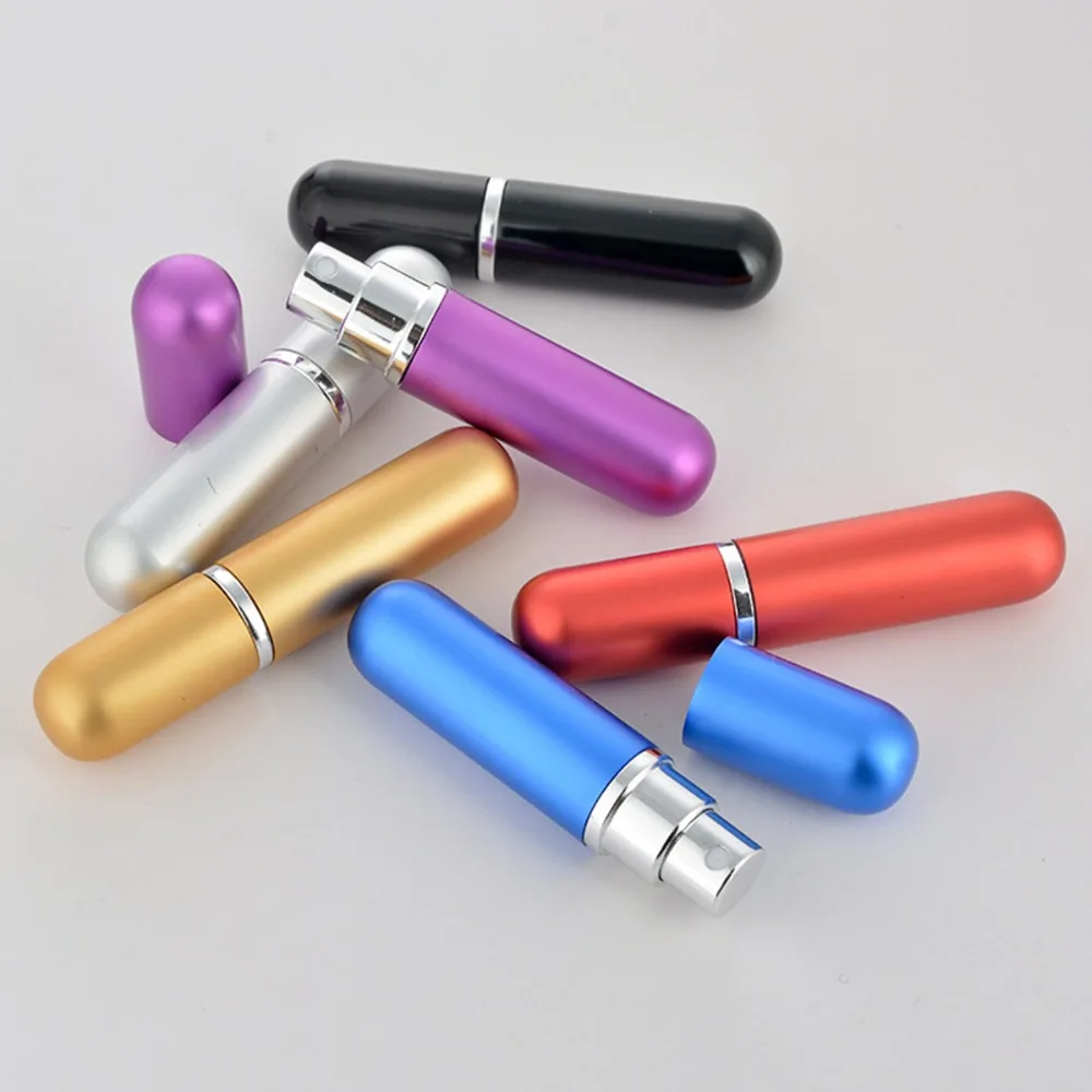 

5ml Travel Mini Aluminum Refillable Perfume Bottle Spray Empty Atomizer Scent Pump Case Liquid Storage Holder Cosmetic Container