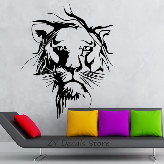 lion wall decals jungle animal vinyl wall sticker for kids room boy