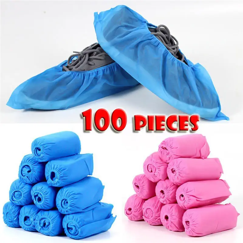 

100pcs/Set Medical Waterproof Boot Covers Nonwoven fabric Disposable Shoes Covers Overshoes Shoes Covers Mud-proof High Quality