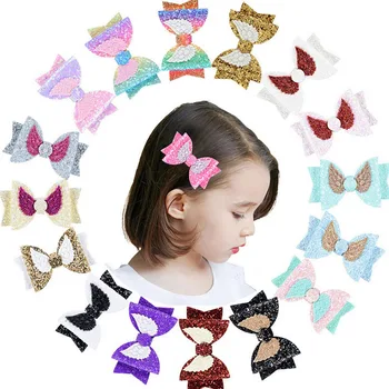

20pcs/lot Cute Angle Wing Hair Clip Girls Barrettes Sequins Glitter Hair Bows Kids Hair Accessories Hairpin A226