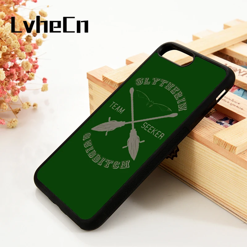 

LvheCn 5 5S SE 6 6S Phone Cover Cases For iPhone 7 8 PLUS X Xs Max XR Soft Silicone Rubber Harry Potter Slytherin Quidditch