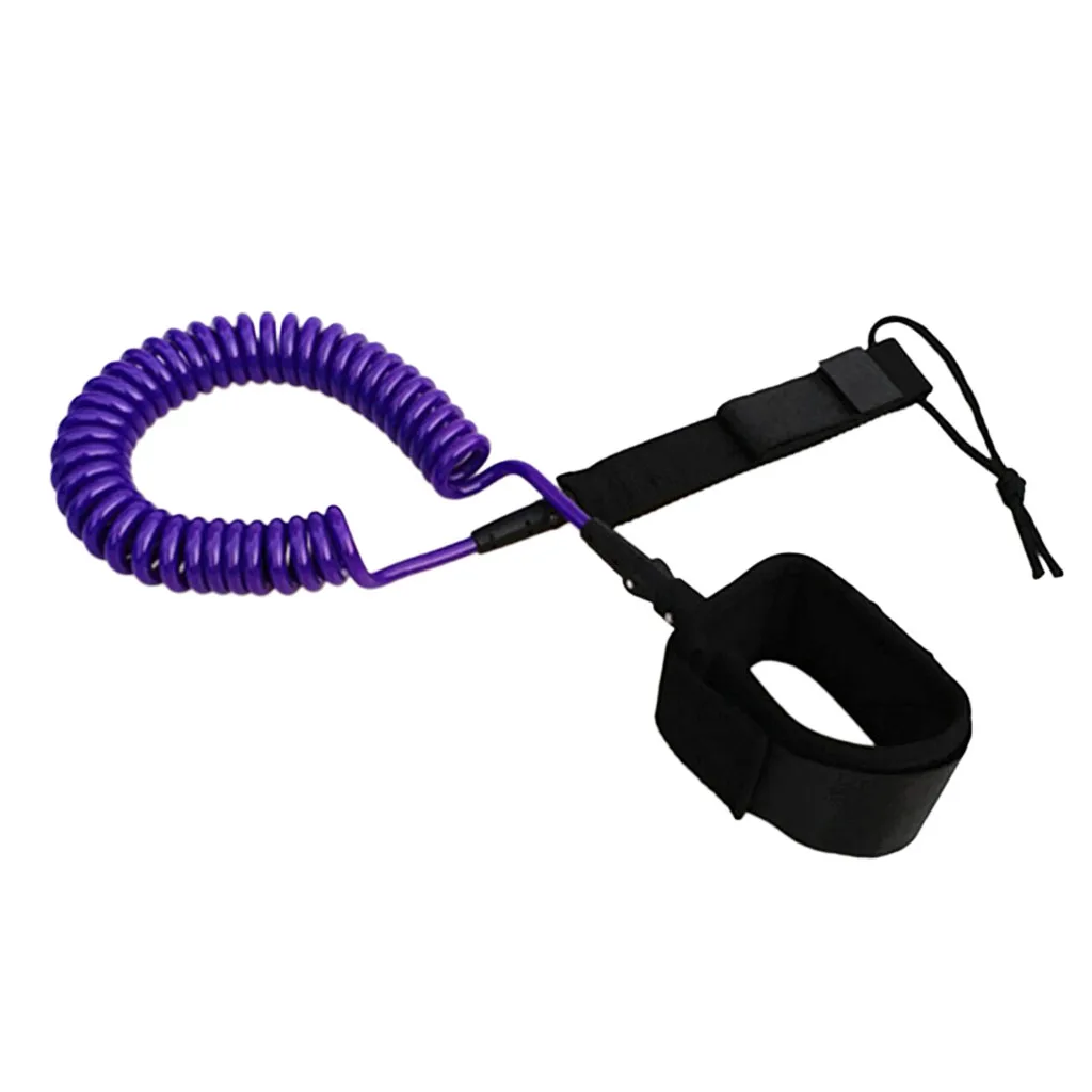 10ft 7mm Coiled Surfboard SUP Leash Stand up Paddle Board Leg Rope Ankle Strap with Waterproof Wallet Dry Bag - Choose Colors