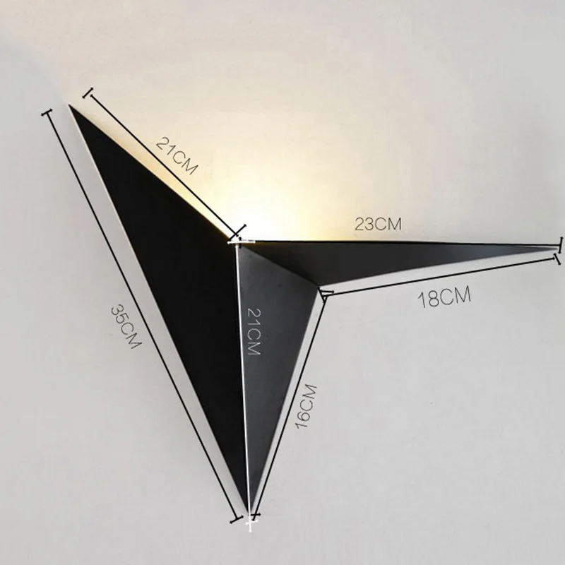 3 Вт светодиодный треугольный настенный светильник, скандинавский минималистичный прикроватный светильник для спальни, настенный треугольный настенный светильник AC85-265V