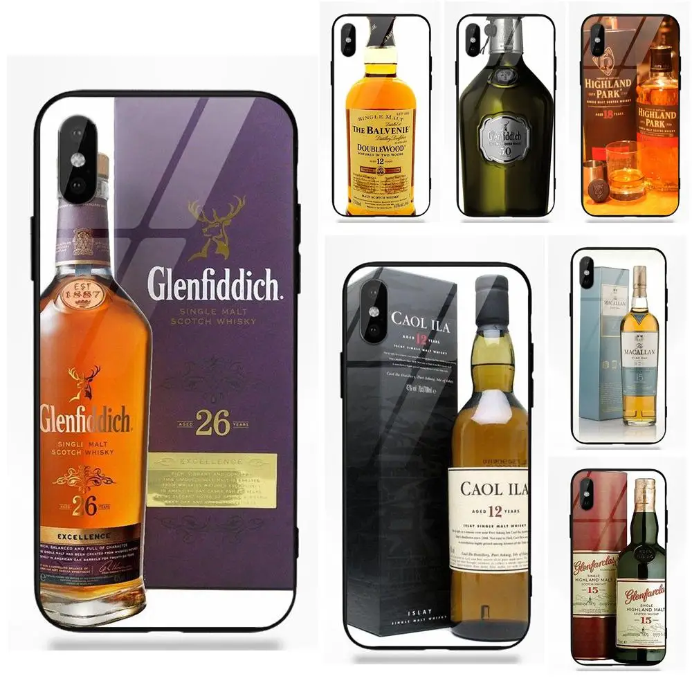 

Old Scotch Whiskey Soft TPU Frame Tempered Glass Coque Phone Cover Case For Apple iPhone 5 5C 5S SE 6 6S 7 8 Plus X XS Max XR