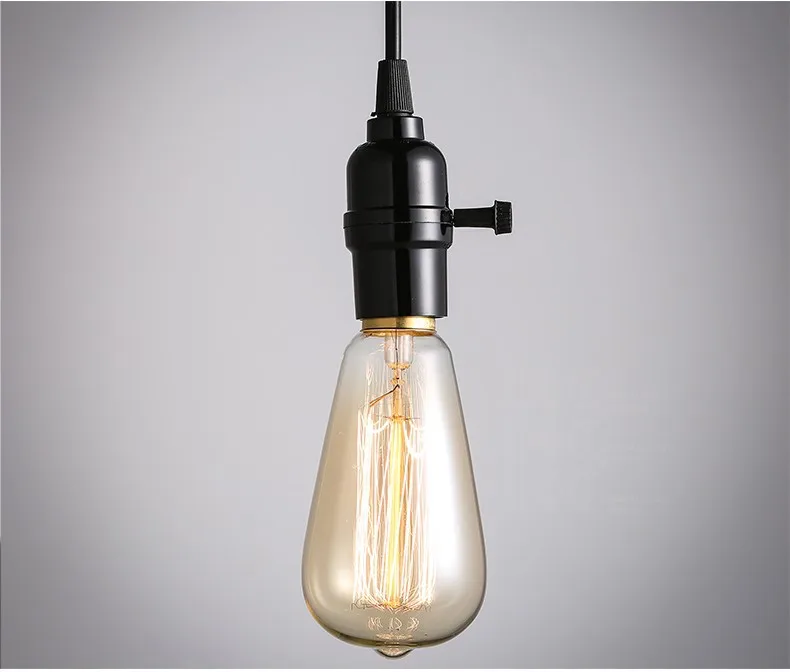Lâmpada de Edison do Loft. Preta de Suporte Giratório para Serviços de Serviço Corredor do Hotel e Cafeteria. Lâmpada 7 de suporte giratório para serviços de serviço,