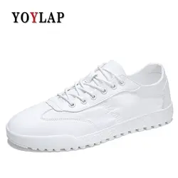 Yoylap/бренд 2018 для мужчин повседневная обувь черный, белый цвет дышащая кружево на плоской подошве обувь для студентов Zapatos mujer