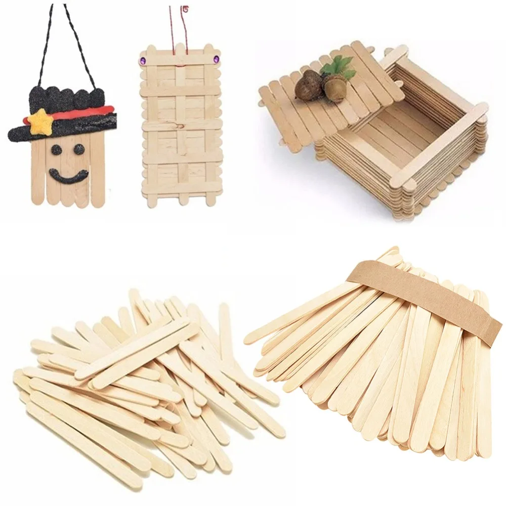 NEW/" Crayola Craft Wooden Sticks Lolly Sticks Natural or Coloured Pieces Crafts