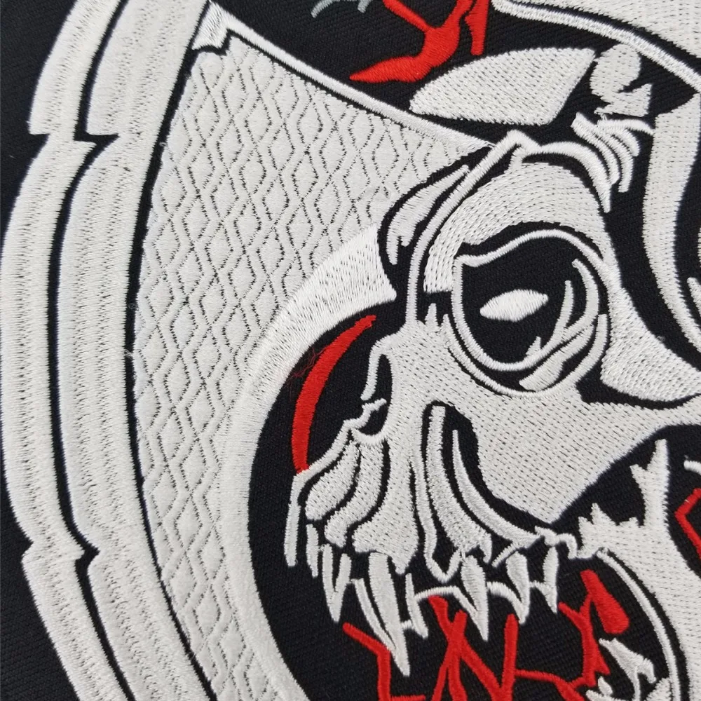 G028W Hot sale! Fashion Skull Embroidered Patches for Full Back Size of Jackets Motorcycle Biker Patch 30CM28CM Free Shipping (3)