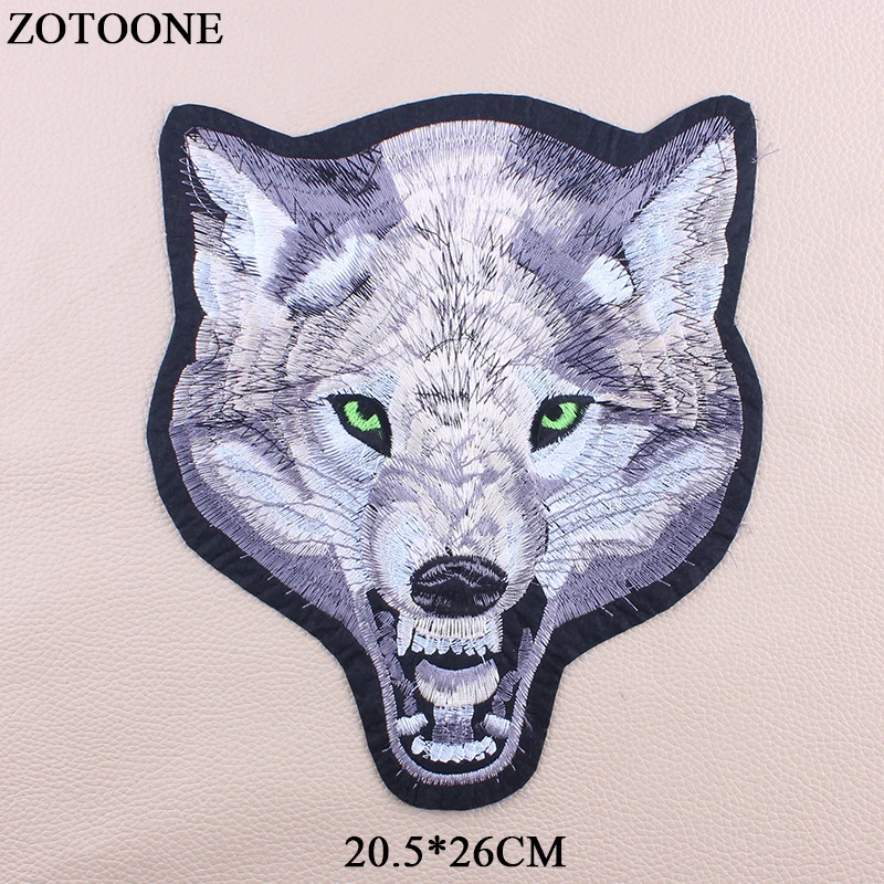 

ZOTOONE Big Wolf Patches For Clothing Punk Animal Stickers For Jacket Applique Embroidery Rock Decals Cloth Patch DIY Accessory