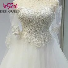 Роскошное арабское бальное платье с кристаллами и бисером, с коротким рукавом, новинка, большие размеры, свадебные платья, белое свадебное платье es WX0139