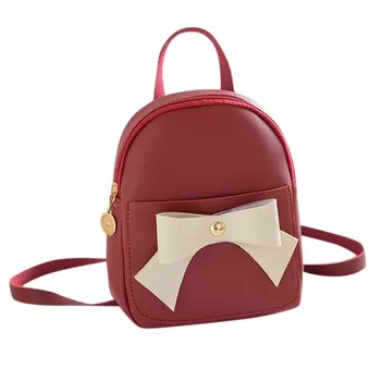 

2020 Lady Small Backpack Women Leather Shoulder Bag Multi function Mini Backpacks female School bag for teenage grils @B05