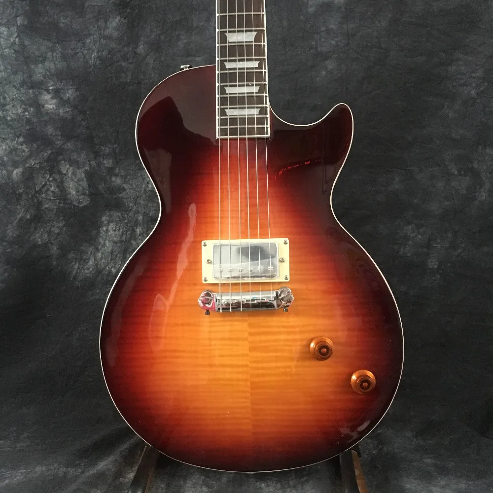 

suneye Custom mahogany body cherry factory burst LP electric guitar with 1 humbucking pickups, fixed bridge, ca