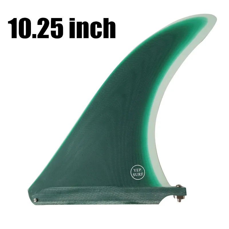 10,2" /11" Длина доски для серфинга центр плавников весло доска лонгборд один плавники доски для серфинга FinHigh стекловолокна плавник - Цвет: green 10.25 inch