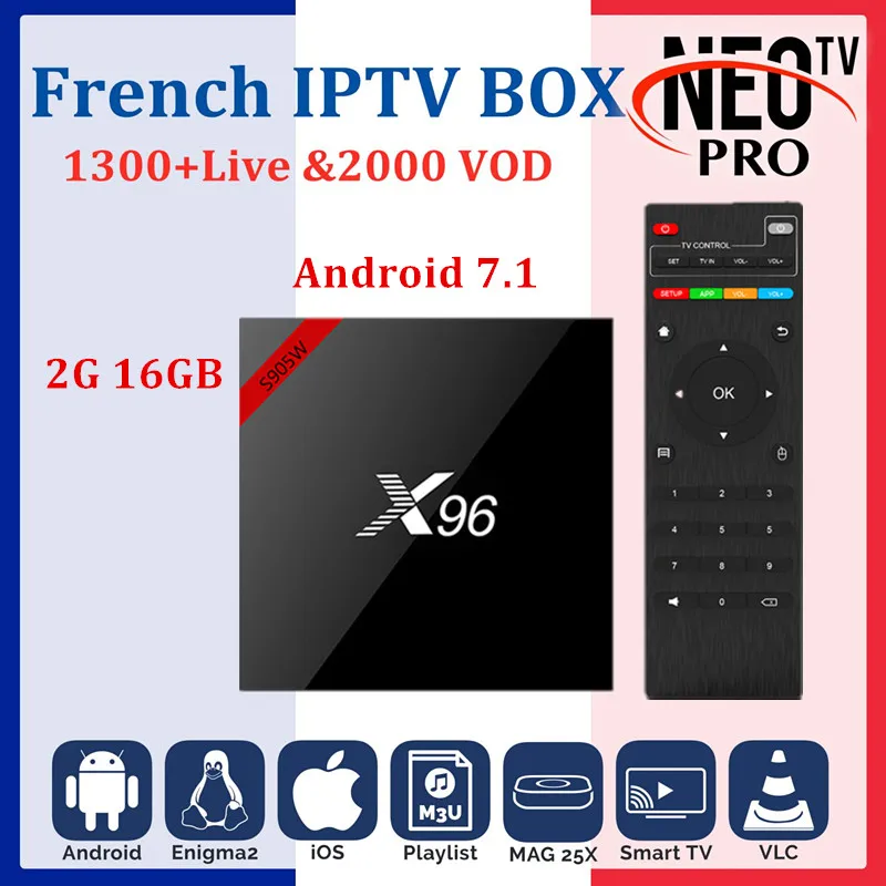 

X96W Smart TV BOX Android 7.1+NEO IPTV subscription 1 Year iptv Europe France Belgium Arabic IPTV m3u android set top IPTV box