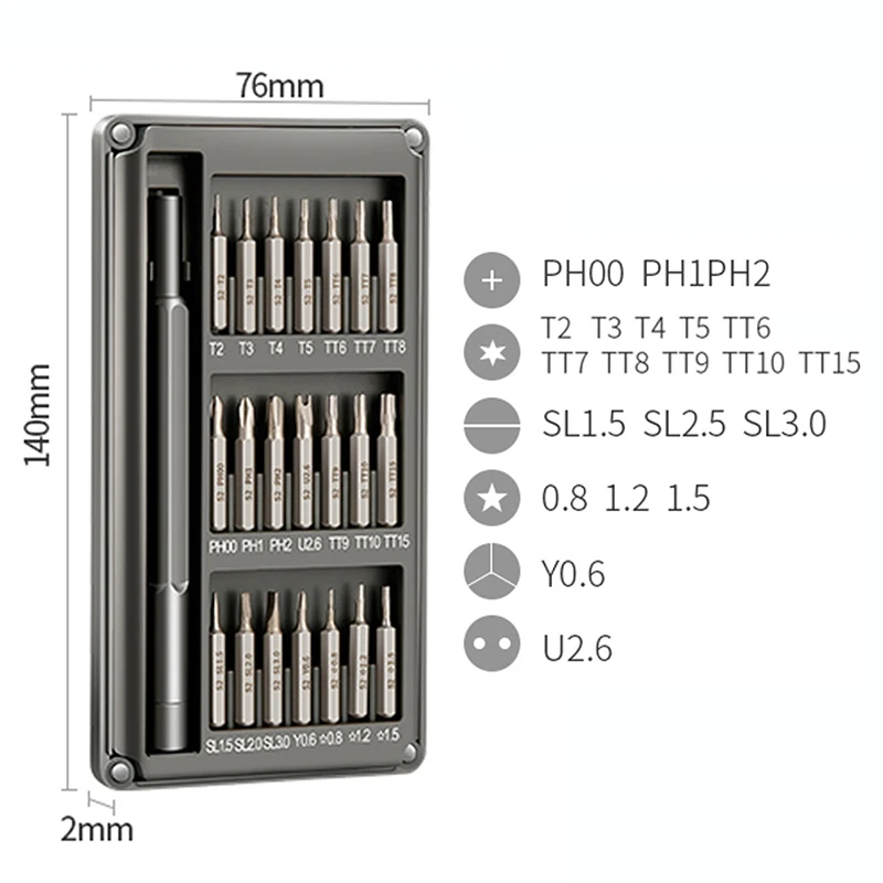 TUOSEN 22pcs Torx Precision Screwdriver Bits Repair Tool Set For iPhone Cellphone Tablet PC Torx Screwdriver Repair Tool Set