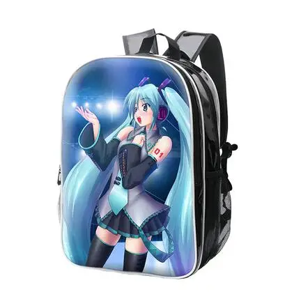 

High Q NEW FASHION anime hatsume miku pu leather backpack preppy style travel bag