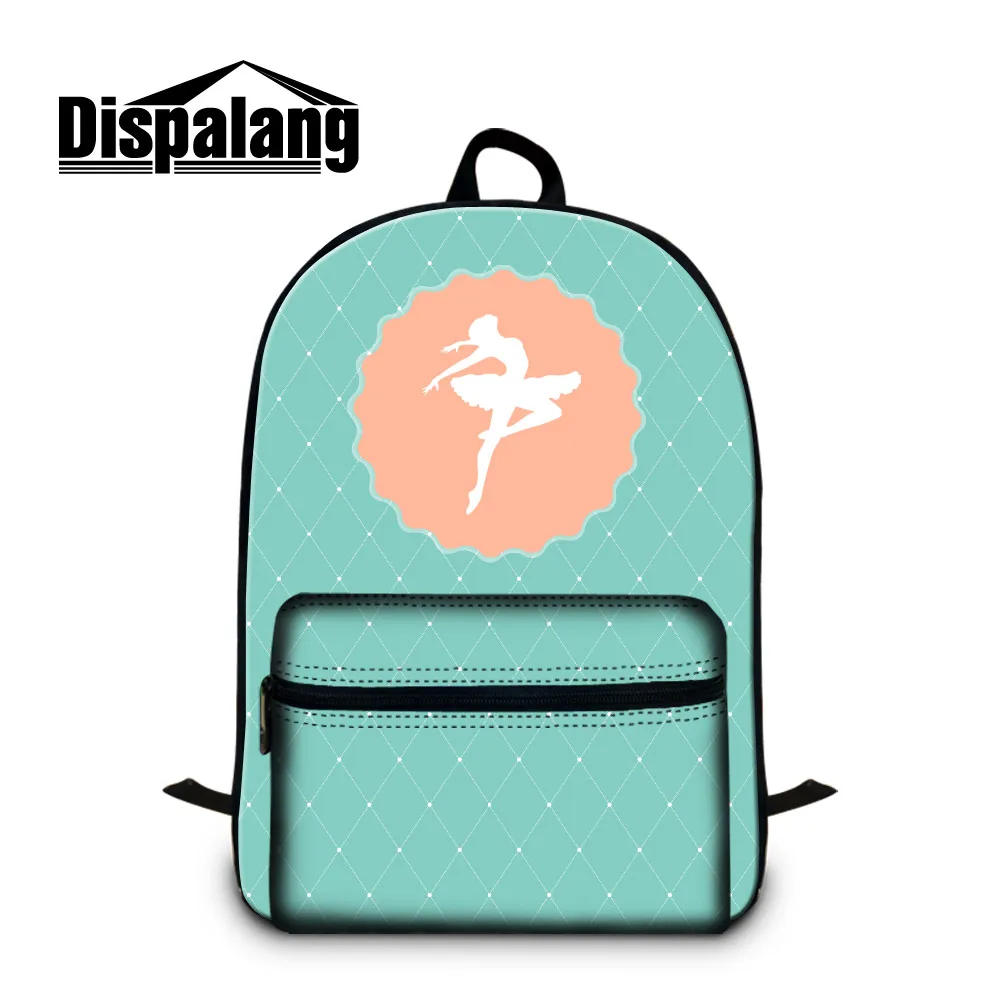 

Dispalang Ballet Girls School Backpack Light Green Bookbag for Children with Laptop Sleeve Cute Mochilas Computer Back Pack Kids