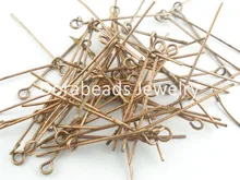 Doreen Box Lovely 300 PCs Copper Tone Eye Pins Findings 50×0.7mm (B03593)