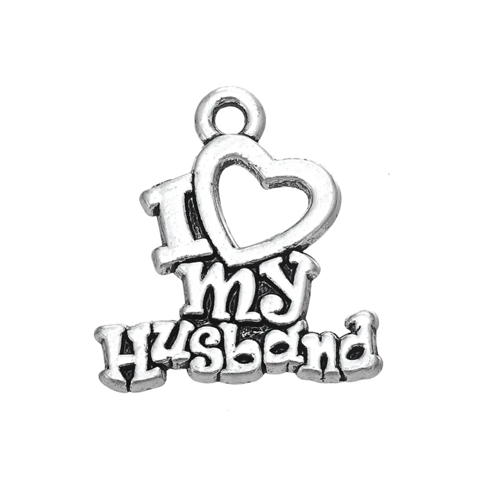 My Shape 20pcs Romantic Word I Love My Husband Charms For Couple in