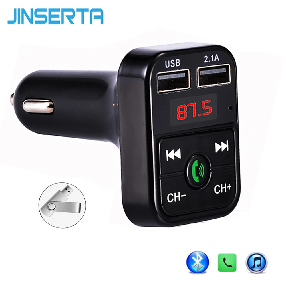 Стайлинг автомобиля JINSERTA Bluetooth FM трансмиттер телефон MP3 плеер TF флеш музыка USB