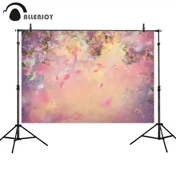 

Allenjoy photography backdrop watercolor blossom cherry spring floral vintage abstract sakura background photographic decoration