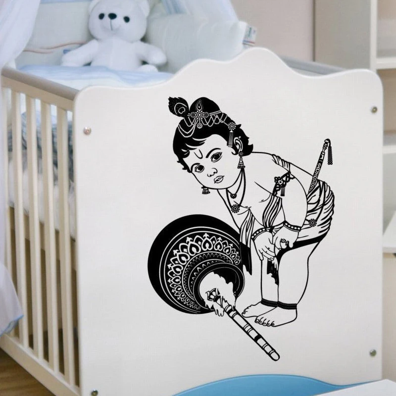 Детская Наклейка на стену Krishna Kano виниловая наклейка индуистский Бог трафарет