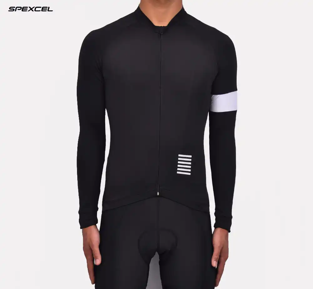 white long sleeve cycling jersey