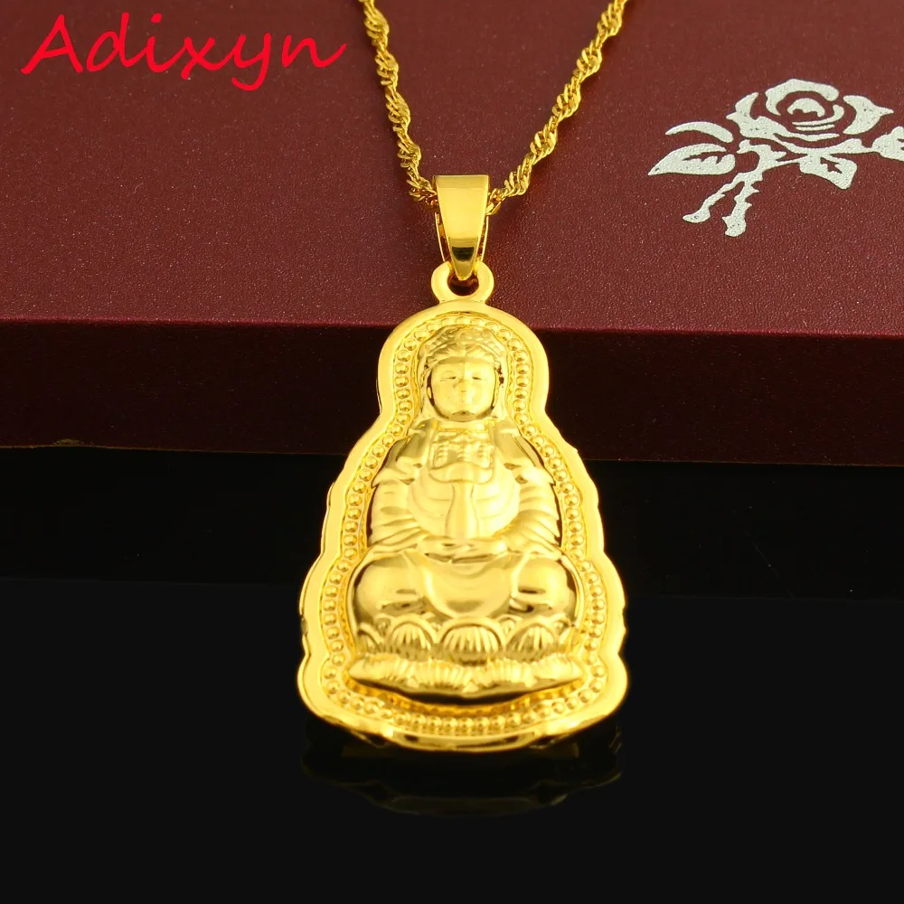 Adixyn Classic DIY Gold Color Religious Buddhism Pendants &Necklaces ...