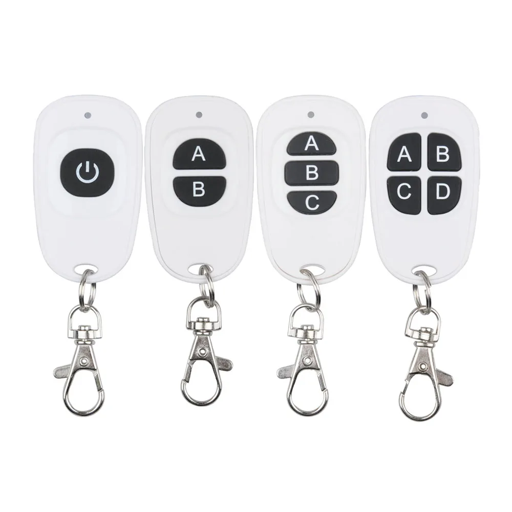 

Waterproof RF Remote Control RF Radio Transmitter TX 1/2/3/4 Button White Color Wireless Remote 315Mhz/433Mhz 5PCS/Lot