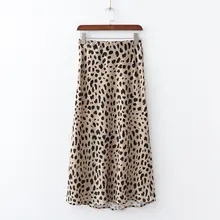 Винтажная юбка миди с высокой талией, леопардовая Женская юбка, сексуальная тонкая женская юбка, повседневная юбка-комбинация